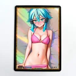 SINON Waifu Anime Card LIMITED 1/1 Custom TCG Holo Goddess Story ACG T13609 - Image 1