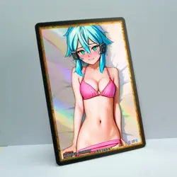 SINON Waifu Anime Card LIMITED 1/1 Custom TCG Holo Goddess Story ACG T13609 - Image 2