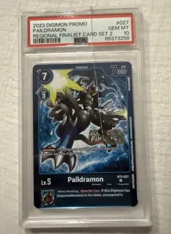( CRACKED ) 2023 DIGIMON PROMOS PAILDRAMON REGIONAL FINALIST CARD SET 2 PSA 10 - Image 1