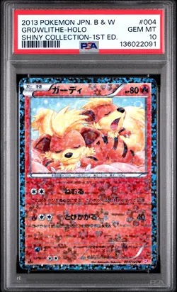 2013 POKEMON JPN B&W SHINY COLL 1ST ED #004 GROWLITHE-HOLO PSA 10 - Image 1