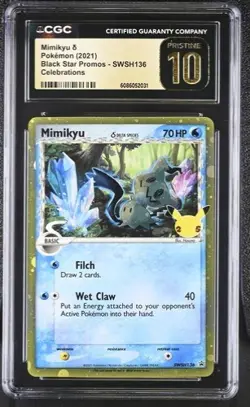 Pokemon Celebrations Mimikyu Black star promo SWSH136 CGC PRISTINE 10 - Image 1