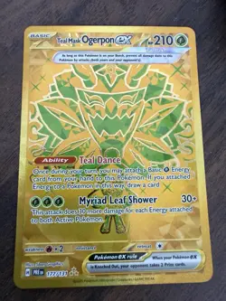 Pokemon TCG Teal Mask Ogerpon EX Prismatic Evolutions 177/131 Hyper Rare Gold - Image 1