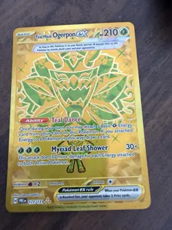 Pokemon TCG Teal Mask Ogerpon EX Prismatic Evolutions 177/131 Hyper Rare Gold - Image 2
