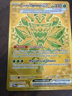 Pokemon TCG Teal Mask Ogerpon EX Prismatic Evolutions 177/131 Hyper Rare Gold - Image 4