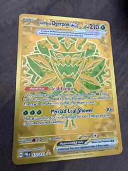 Pokemon TCG Teal Mask Ogerpon EX Prismatic Evolutions 177/131 Hyper Rare Gold - Image 5