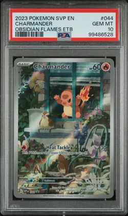 2023 POKEMON SVP OBSIDIAN FLAMES ETB PROMO #044 CHARMANDER PSA 10 - Image 1