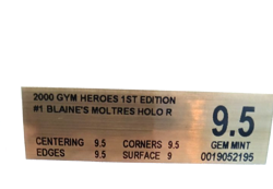 2000 Pokemon Gym Heroes 1st Edition Rare Holo Blaine's Moltres BGS 9.5 Gem Mint - Image 3
