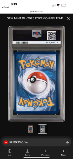 2025 POKEMON PFL SPECIAL ILLUSTRATION RARE #125 MEGA CHARIZARD X EX PSA 10 - Image 2