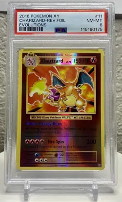 Charizard Reverse Foil 2016 Pokemon XY Evolutions #11 PSA 8 FREE SHIPPING - Image 1