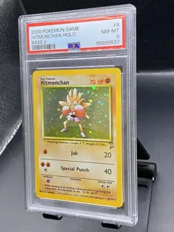 TCG Pokemon 2000 Hitmonchan Base Set 2 PSA 8 - Image 2