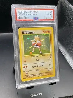 TCG Pokemon 2000 Hitmonchan Base Set 2 PSA 8 - Image 3
