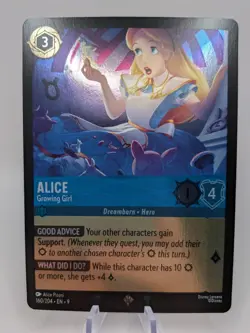 Disney Lorcana Fabled - Foil- Alice - Growing Girl #160/204 - Super Rare - Foil - Image 2