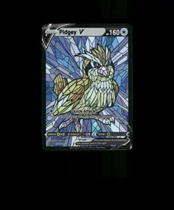 Fan-ART READ DESCRIPTION BELOW HOLO Pidgey Card Stained Glass Pokemon Card p1 - Image 1