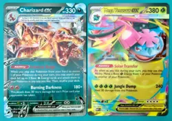 Jumbo Charizard ex 196 Promo & Jumbo Mega Venusaur ex 013 Promo Cards 3D style - Image 1