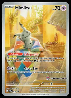 Mimikyu 075 Holo Illustration Rare Pokemon Center STAMPED Promo Pokemon Card - Image 1
