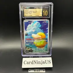 CGC PRISTINE 10 Psyduck AR 199/193 M2a Japanese Pokemon Card Mega Dream 68 - Image 1