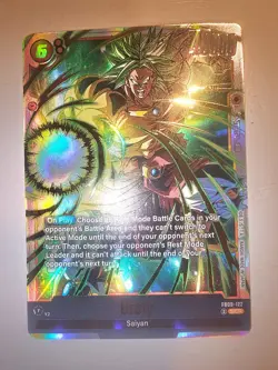 Broly FB08-122 Secret Rare Saiyan's Pride Dragon Ball English Card Fusion World - Image 1