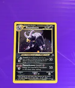 Houndoom 4/75 Neo Discovery Holo Rare WOTC Pokemon Card - Damaged Crease - Image 2