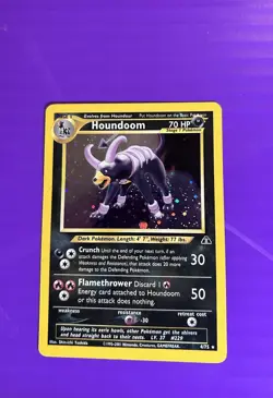 Houndoom 4/75 Neo Discovery Holo Rare WOTC Pokemon Card - Damaged Crease - Image 4