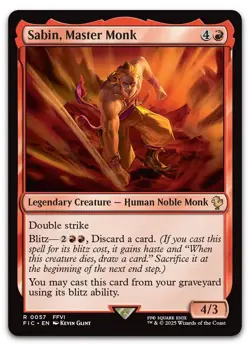 Sabin, Master Monk #57 (NM) Final Fantasy FIC Magic MTG - Image 1