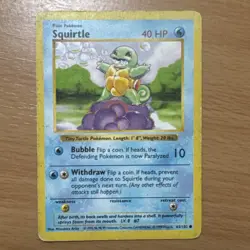Pokemon TCG Squirtle Base Set 63/102 Regular Shadowless Common-MP - Image 1