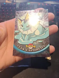 Vaporeon #134 Pokemon Topps Holo Foil Blue Logo TV Animation NM Vintage - Image 3