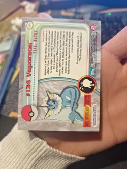 Vaporeon #134 Pokemon Topps Holo Foil Blue Logo TV Animation NM Vintage - Image 4