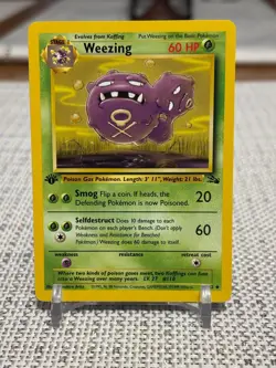 1999 Pokemon #45/62 Weezing (Fossil Set) Non Holo - 1st Edition - LP - Image 1