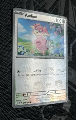 Pokemon TCG Audino 074/086 (Master Ball Pattern) Black Bolt Holo (English) - NM - Image 4
