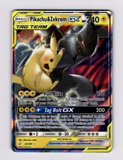 Pikachu & Zekrom GX 33/181 Sun & Moon SM - Team Up Tag Team Pokemon NM - Image 1