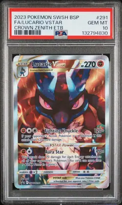PSA 10 Lucario VSTAR #291 Pokemon SWSH Black Star Promo English 2023 - Image 1