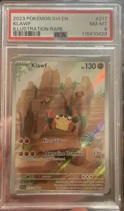 2023 POKEMON SVI EN-SCARLET & VIOLET ILLUSTRATION RARE #217 KLAWF PSA 8 - Image 1