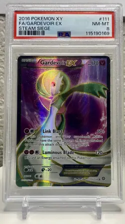 Gardevoir EX FULL ART 2016 Pokemon XY Steam Seige #111 PSA 8 FREE SHIPPING - Image 1
