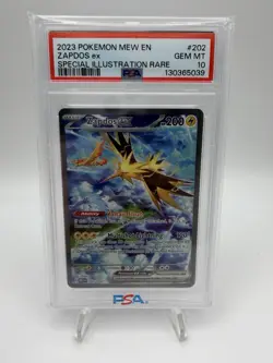 Zapdos EX 202/165 Sir Holo Scarlet & Violet 151 Pokemon TCG PSA 10 - Image 1