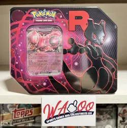 Pokemon TCG: Team Rocket's Mewtwo Factory Sealed EX Tin - Image 1