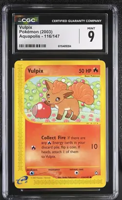 CGC MINT 9 Pokemon Vulpix 116/147 2003 Aquapolis - Image 1