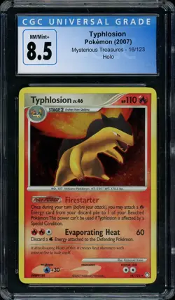 2007 Pokemon D&P Mysterious Treasures #16 Typhlosion - Holo CGC 8.5/PSA 9 MINT - Image 1