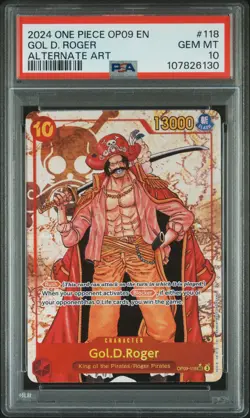 2024 One Piece OP09-Emperors In The New World Gol D. Roger #118 Alt Art PSA 10 - Image 1