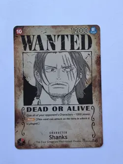One Piece TCG Shanks OP09-004 SR (SP) Wanted Alt Art English - Image 1