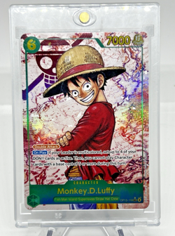 One Piece TCG Monkey.D.Luffy SEC Alt Art OP13 Carrying On His Will - NM- English - Image 1
