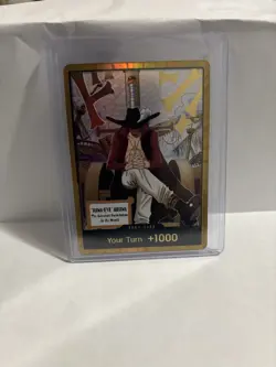 DON!! Card (Dracule Mihawk) (Gold) The Azure Sea's Seven Foil NM! - Image 1