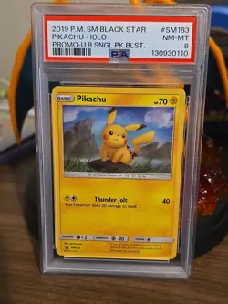 Pokemon Pikachu Holo Card SM183 Black Star Promo, Sun & Moon - Image 1