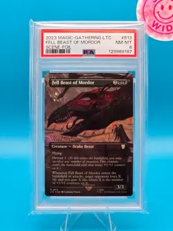PSA 8 - 2023 MAGIC THE GATHERING LTC, 513 FELL BEAST OF MORDOR SCENE-FOIL - Image 1