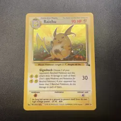 Pokemon TCG Raichu Holo Card 14/62 Fossil Unlimited - Image 1