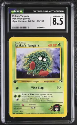 CGC NM/Mint+ 8.5 Pokemon Erika's Tangela 79/132 2000 Gym Heroes 1st Edition - Image 1