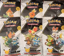 New Factory Sealed Lot of 6 Pokemon First Partner Packs 25th Anniversary - Image 1