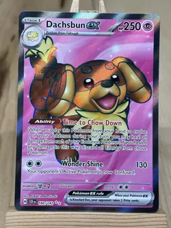 Dachsbun EX 160/142 Holo Ultra Rare S&V Stellar Crown Pokemon TCG Card NM - Image 1