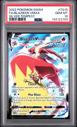 PSA 10 BLAZIKEN VMAX TG15/TG30 FULL ART SILVER TEMPEST POKEMON 🔥 - Image 1