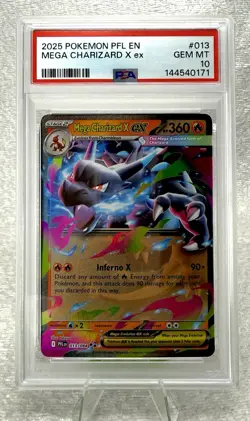 Mega Charizard X ex 013/094 PSA 10 GEM MINT - 2025 Pokemon Phantasmal Flames - Image 1