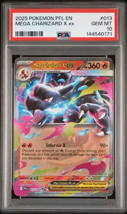 Mega Charizard X ex 013/094 PSA 10 GEM MINT - 2025 Pokemon Phantasmal Flames - Image 4